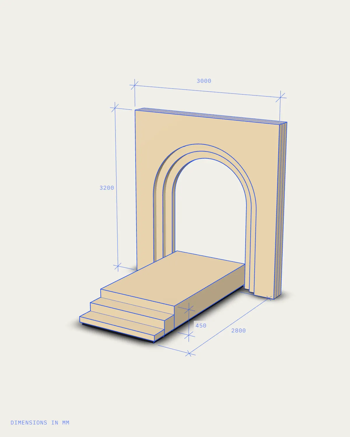 The same runway set as a raw build in MDF.